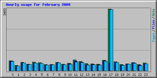 Hourly usage for February 2009