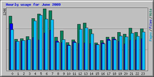 Hourly usage for June 2009