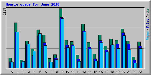 Hourly usage for June 2010