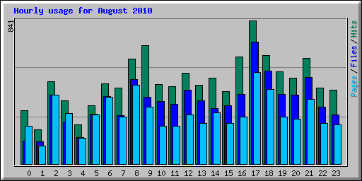 Hourly usage for August 2010