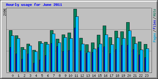 Hourly usage for June 2011